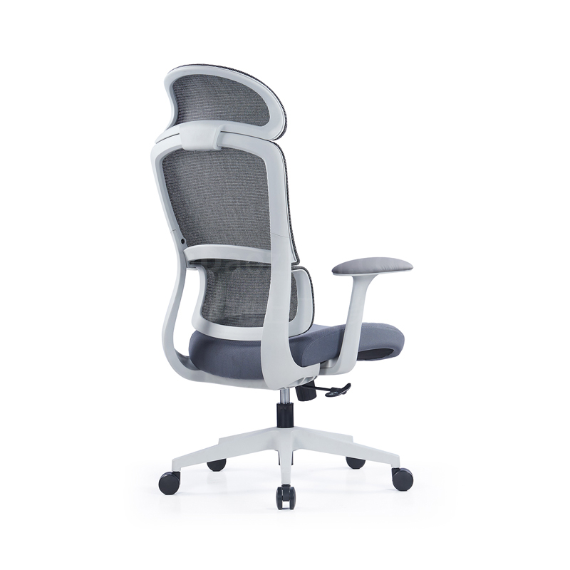 Sitzone南京办公椅图5，曲度T Curve网布职员椅 带头枕 灰框